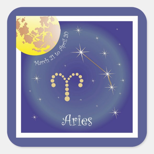 Aries March 21 to el abril de 20 pegatinas (Anverso)