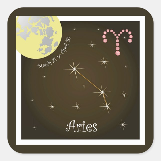 Aries March 21 to el abril de 20 pegatinas (Anverso)