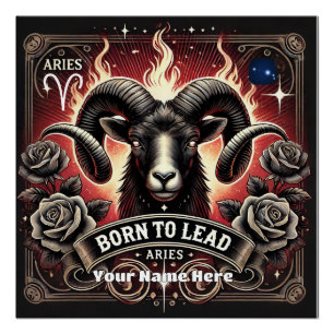 Aries "Nació para liderar" brillante Poster
