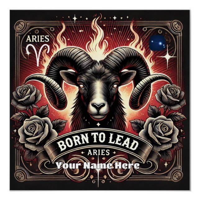 Aries "Nació para liderar" brillante Poster (Anverso)