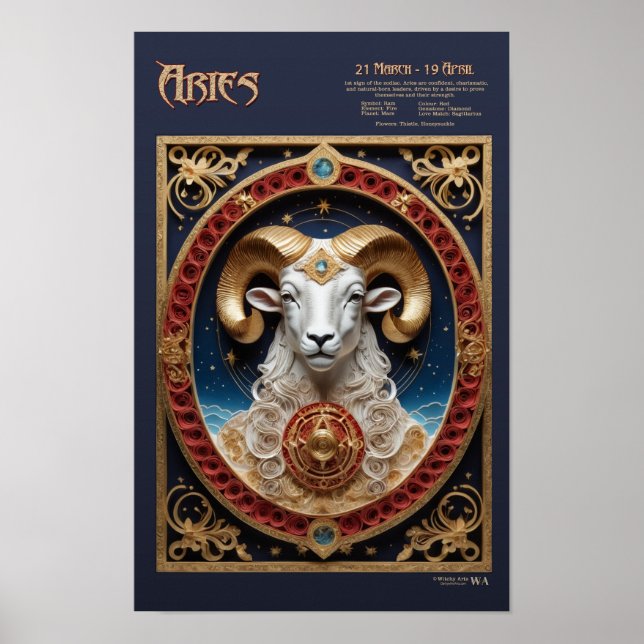Aries - Póster del Zodiaco Occidental (Frente)