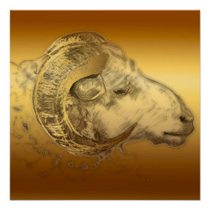 Aries Ram Cumpleaños Zodiac Poster perfecto
