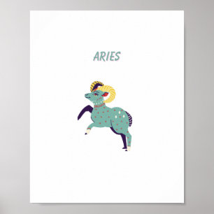 Aries rosa, zodiaco, impresión de signo estelar