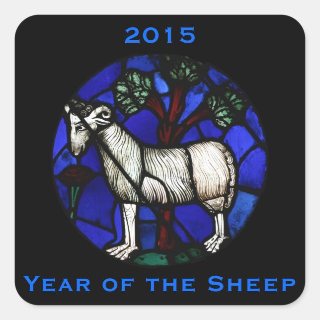 Aries Sheep Ram Zodiac Personalizado Año Pegatina (Anverso)
