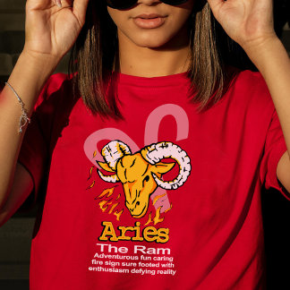 Aries The Ram zodiac astrológico camiseta oscura