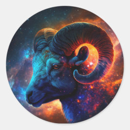 Aries Zodiac Star Sign Round Pegatina