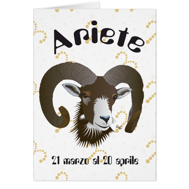 Ariete 21 marzo al 20 aprile Biglietti d'auguri (Frente)