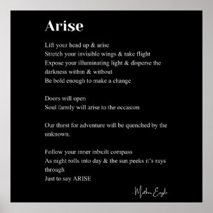 Arise poesía poesía decoración de arte de paredes