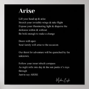 Arise poesía poesía decoración de arte de paredes