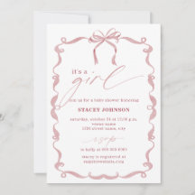 ARIYA | Invitación a Baby Shower Es una Niña Lazo