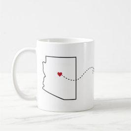 Arizona a Georgia - taza de café Heart2Heart