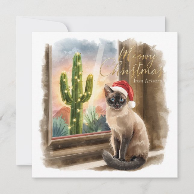 Arizona Christmas in Desert Greeting card (Anverso)