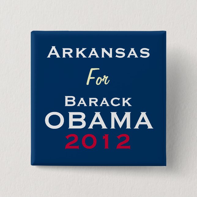 ARKANSAS para el botón de la campaña de OBAMA 2012 (Anverso)