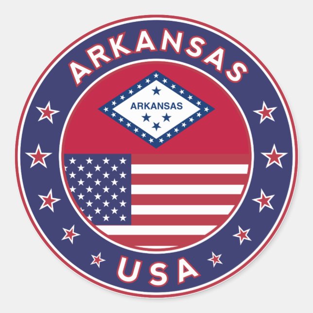 Arkansas, pegatina de Arkansas, Estados Unidos (Anverso)