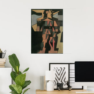 Arlequín de Juan Gris, Arte Cubista Vintage