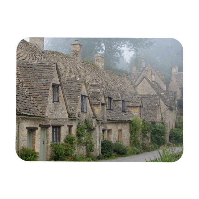 Arlington Row, imán de fotos rectangular de Bibury (Horizontal)