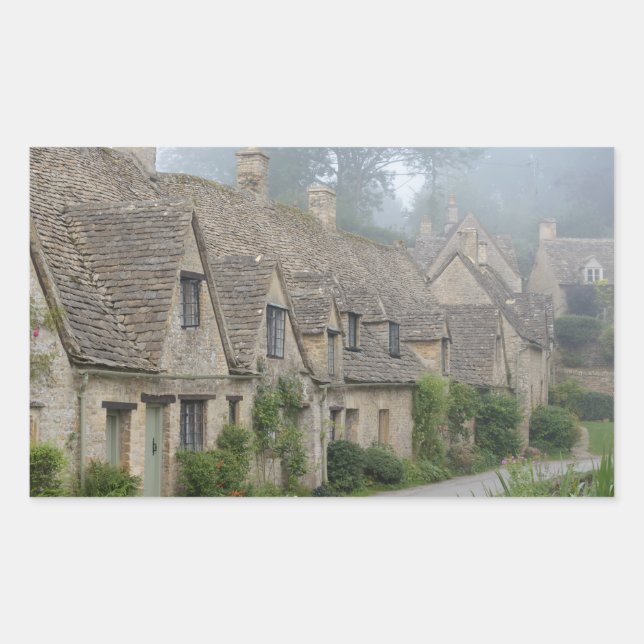 Arlington Row, pegatina rectangular de Bibury (Anverso)