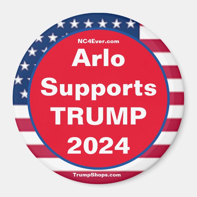 Arlo Admite el imán patriótico TRUMP 2024 (Frente)