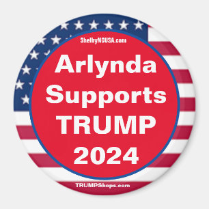 Arlynda soporta el imán rojo TRUMP 2024