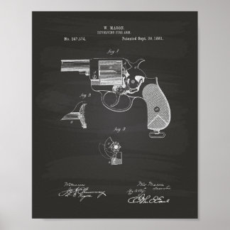 Arma de policía 1881 Patente de arte - Chalkboard