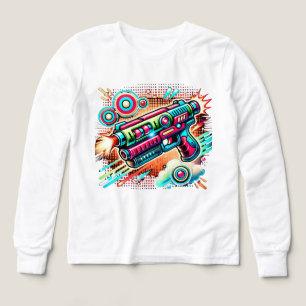 Arma de rayos de arte pop retro colorido Futuris
