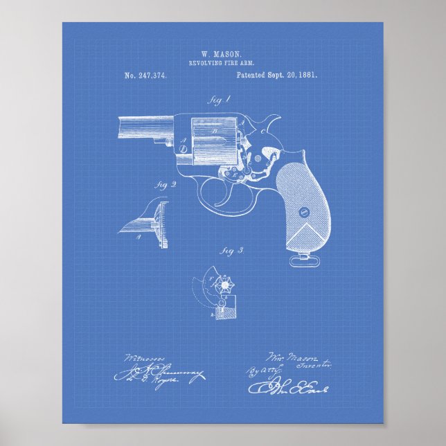 Arma policial 1881 Patente de arte - Blueprint (Frente)