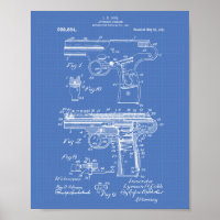 Arma policial 1911 Patente de arte - Blueprint