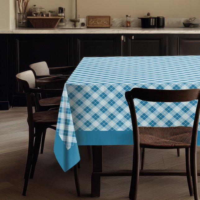 Armada cálida y manteles azules con diseño de plás (Warm Navy and Blue Tablecloth with Plaid Design)
