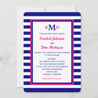 Armada de invitación a la boda náutica y rosa