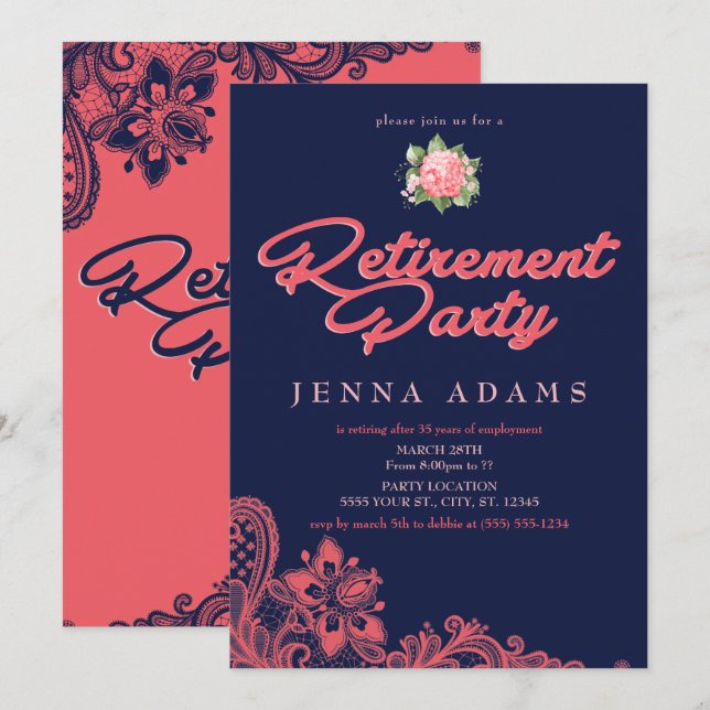 Armada y coral, invitaciones a fiesta de jubilació (Anverso / Reverso)