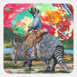 Armadillo Cowboy Personalizado Pegatina de Vinyl d