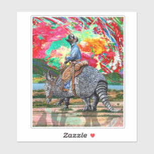 Armadillo Cowboy Personalizado Pegatina de Vinyl d