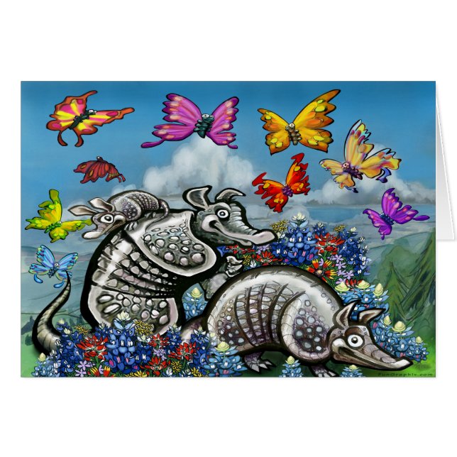 armadillos bluebonnets mariposas (Anverso (Horizontal))