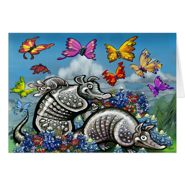 Armadillos Bluebonnets Mariposas Flores silvestres (Anverso (Horizontal))