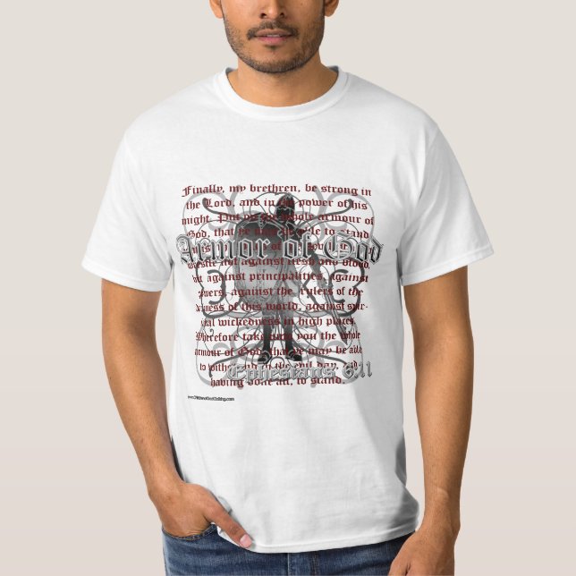 Armadura de la camiseta cristiana de dios, biblia (Anverso)