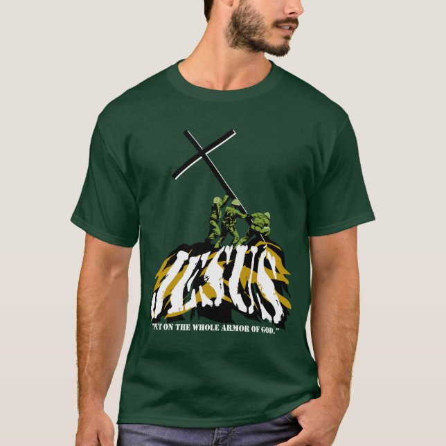 Armadura entera de dios, camiseta verde oscuro (Anverso)