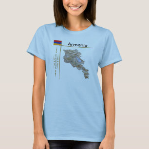 Armenia Mapa + Bandera + Título Camiseta