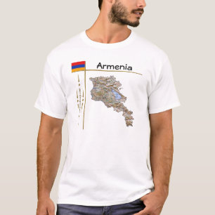 Armenia Mapa + Bandera + Título Camiseta