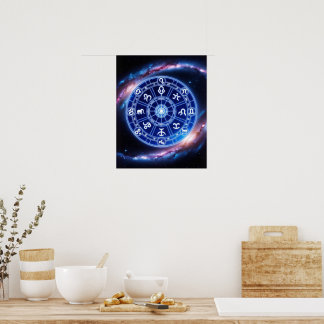 Armonía celeste Zodiac Mandala | Arte de pared cós