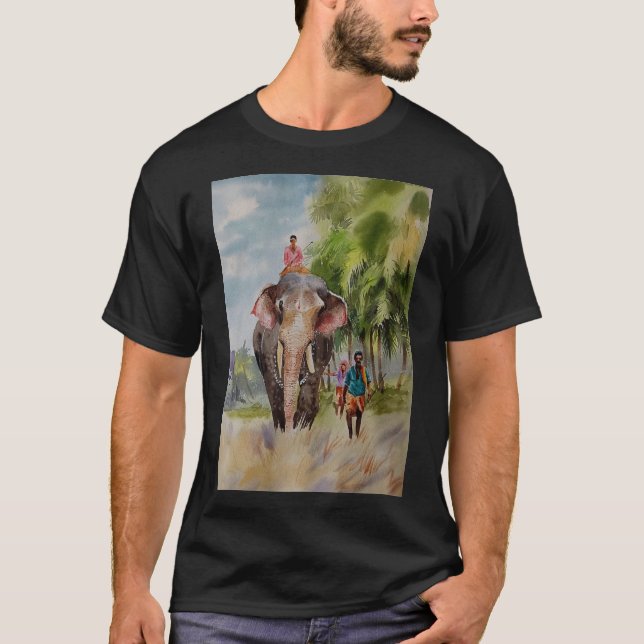 Armonía de la camiseta oscura elefante-básica (Anverso)