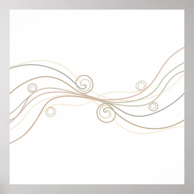 Armonía de Línea Tranquila – Póster Abstracto Mini (Frente)
