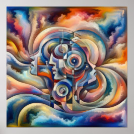 Armonía de mentes - Mujer abstracta - Arte surreal