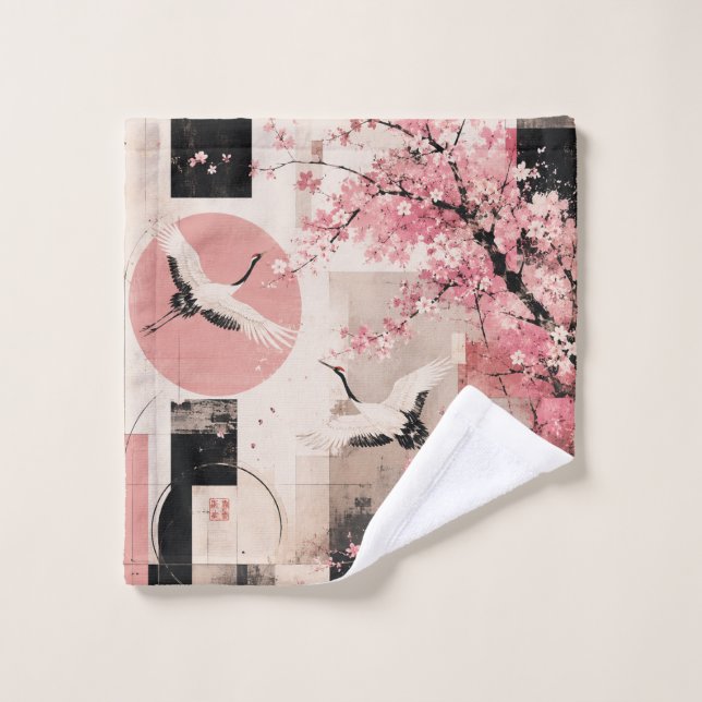 Armonía de Sakura y Grullas de Vanguardia (Toallita)