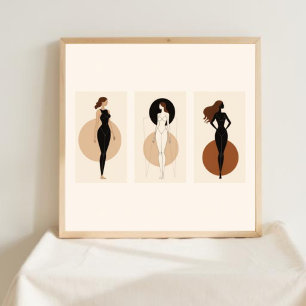 Armonía de Terracota – Arte de Pared Femenino Abst