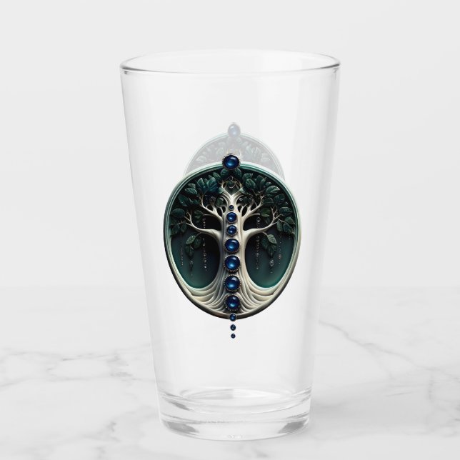 Armonía en el verde azulado árbol místico de la vi (Anverso)