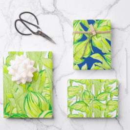 Armonía en verde sobre el conjunto de papel de aju