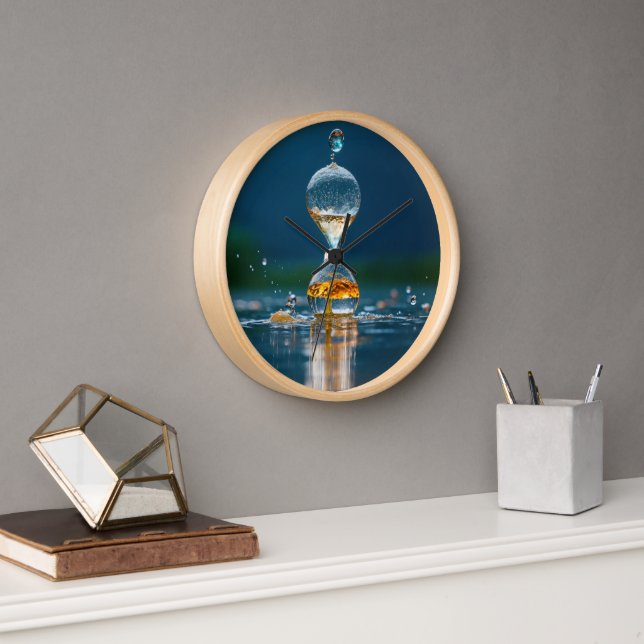 "Armonía eterna - Reloj de pared de madera natural (Oficina)