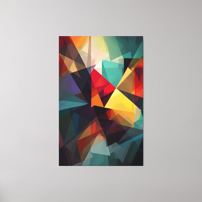 Armonía geométrica - Impresión de lienzo abstracto (Anverso)