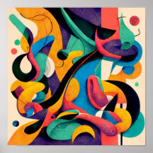 "Armonía geométrica" - Poster de arte digital abst