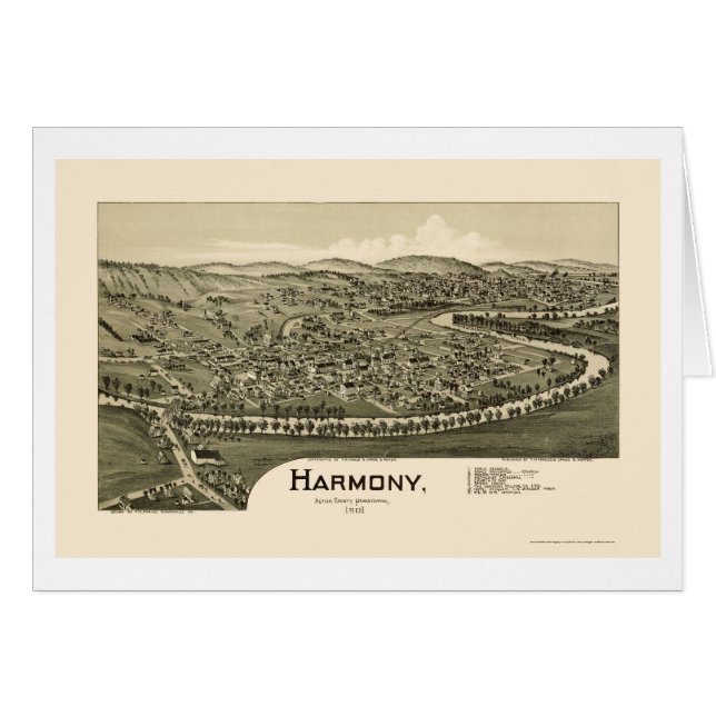 Armonía, mapa panorámico del PA - 1901 (Anverso (Horizontal))